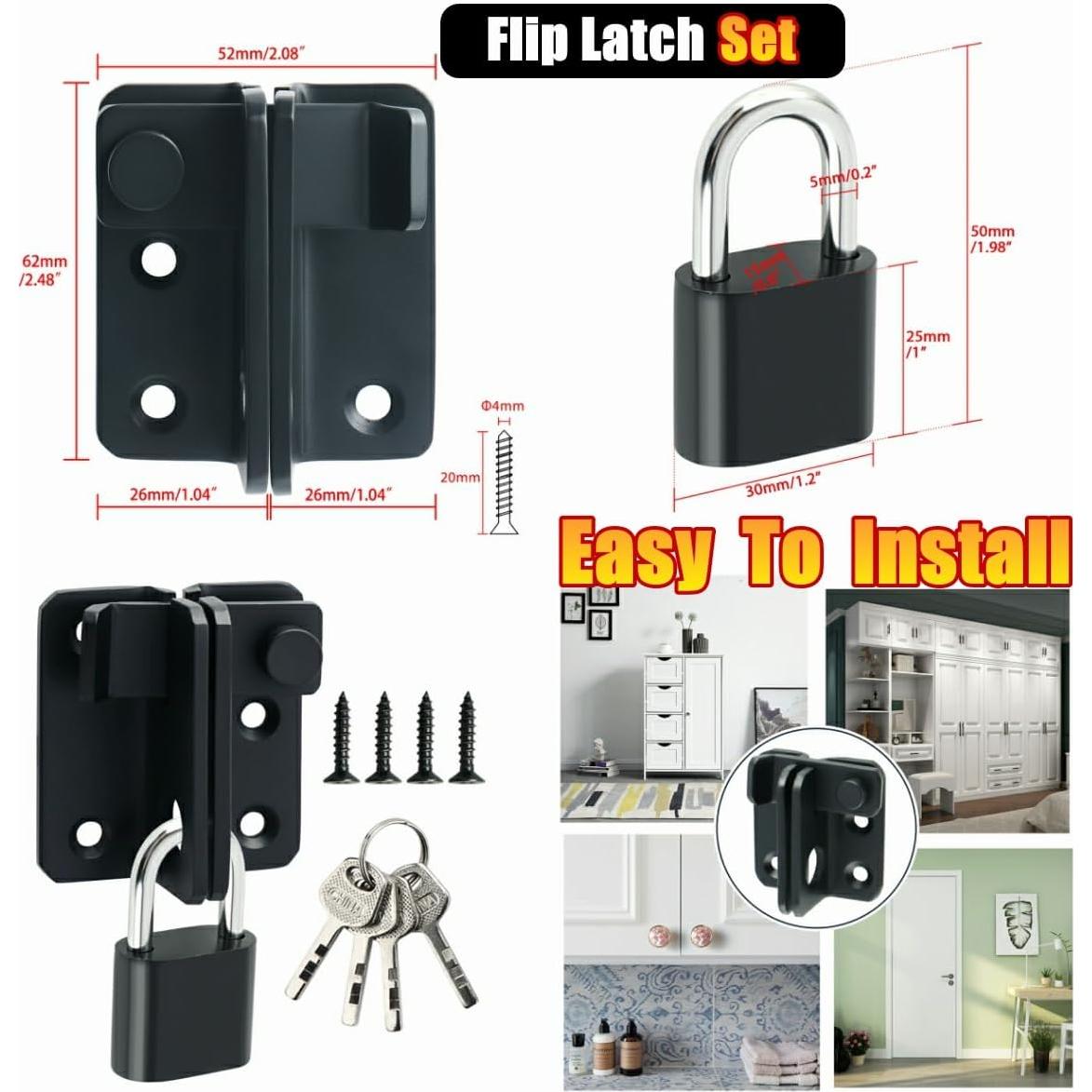 Juego de Pestillos Alise Flip Latch con Candado Acero Inoxidable