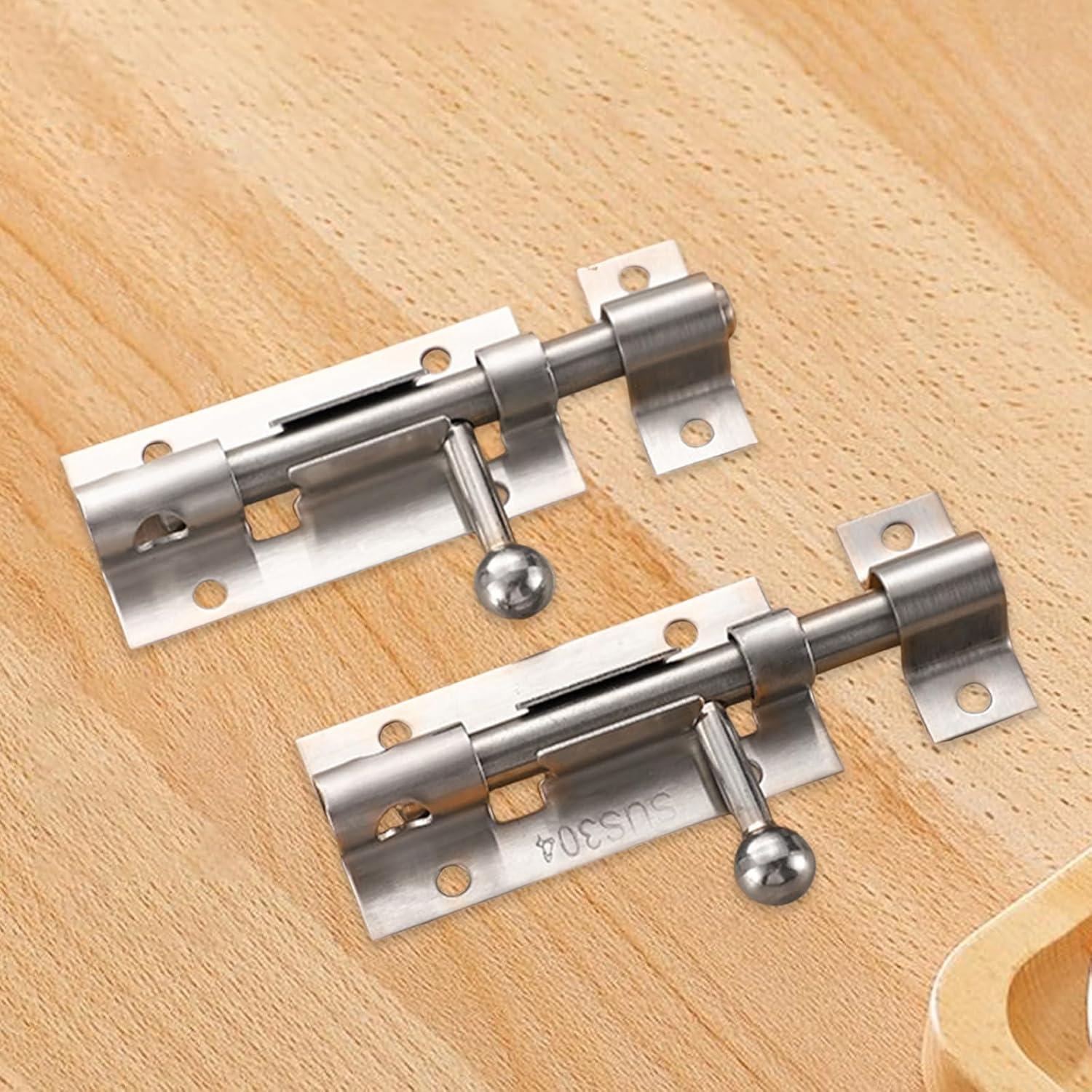 Paquete de 2 Pestillos Deslizantes Acero Inoxidable 304 10 cm