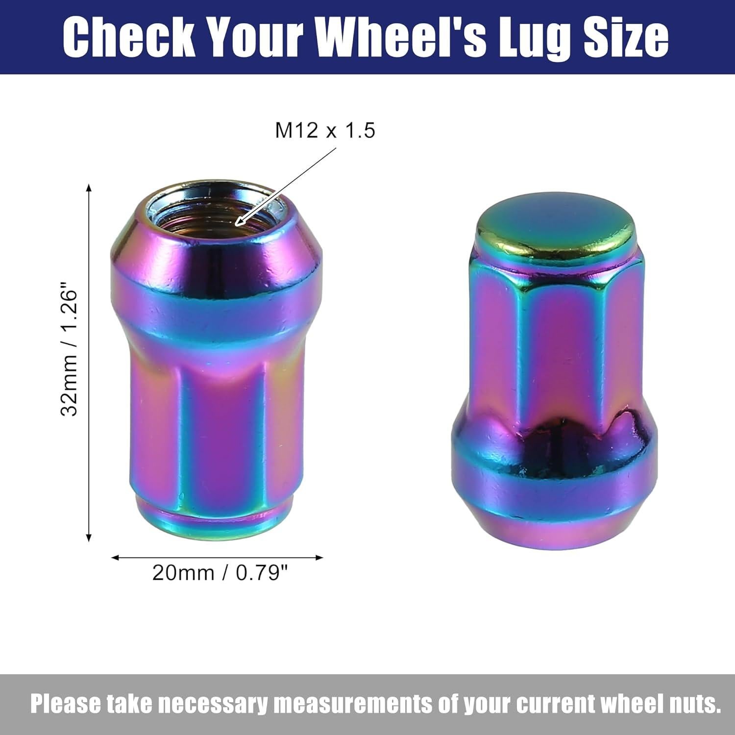 Tuercas de Rueda ACROPIX M12x1.5 Multicolor - Paquete de 20