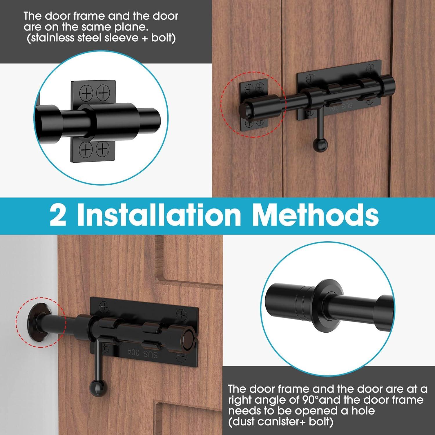 Cierre de Puerta Deslizante MeBantoo 160mm Acero Inoxidable Negro