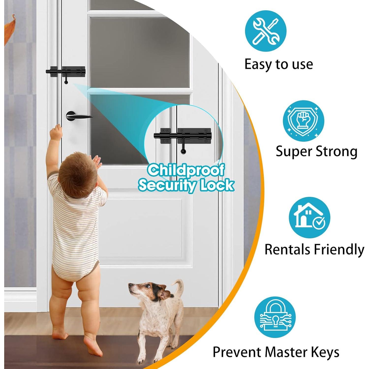 Cierre de Puerta Deslizante MeBantoo 160mm Acero Inoxidable Negro