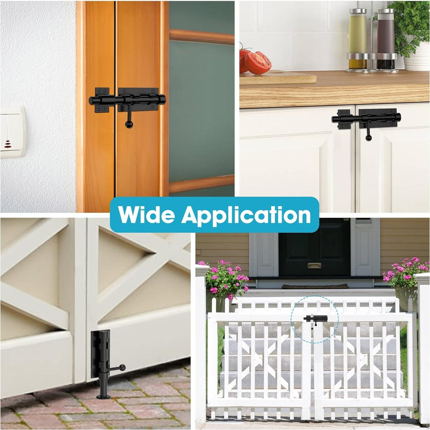 Cierre de Puerta Deslizante MeBantoo 160mm Acero Inoxidable Negro