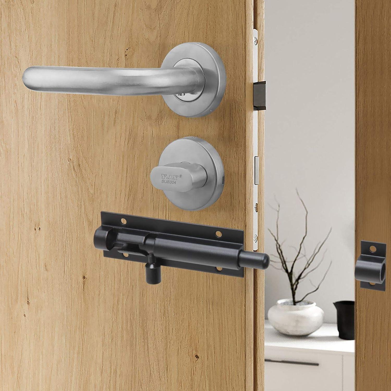 4 Cerrojos Deslizantes de Barril Negro YOUNTHYE 7.2x2.5cm