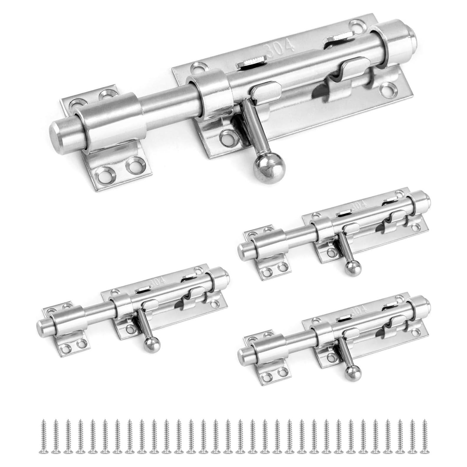 Pestillo deslizante QWORK de acero inoxidable 16 cm - Paquete de 4