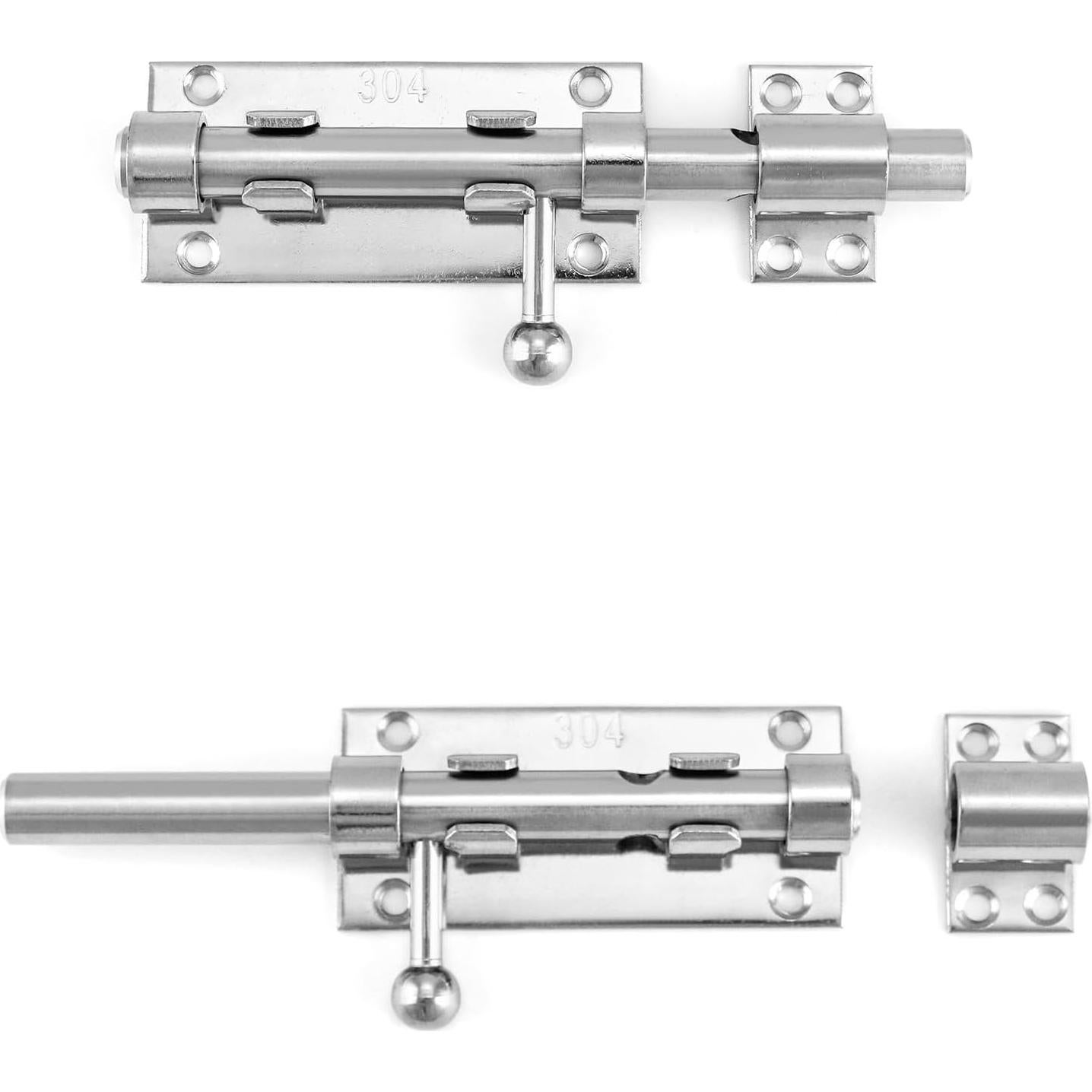 Pestillo deslizante QWORK de acero inoxidable 16 cm - Paquete de 4