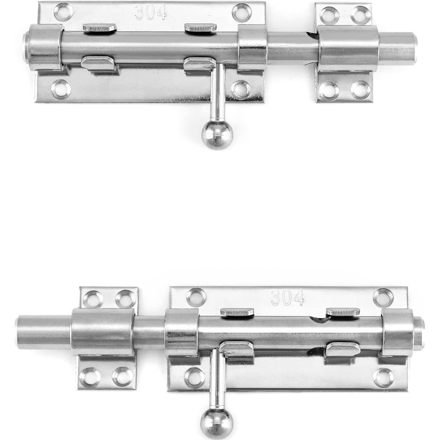 Pestillo deslizante QWORK de acero inoxidable 16 cm - Paquete de 4