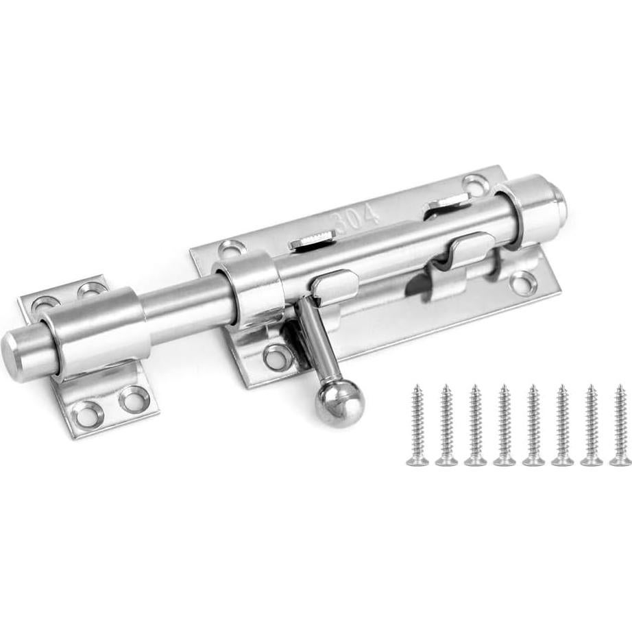 Pestillo deslizante QWORK de acero inoxidable 16 cm - Paquete de 4