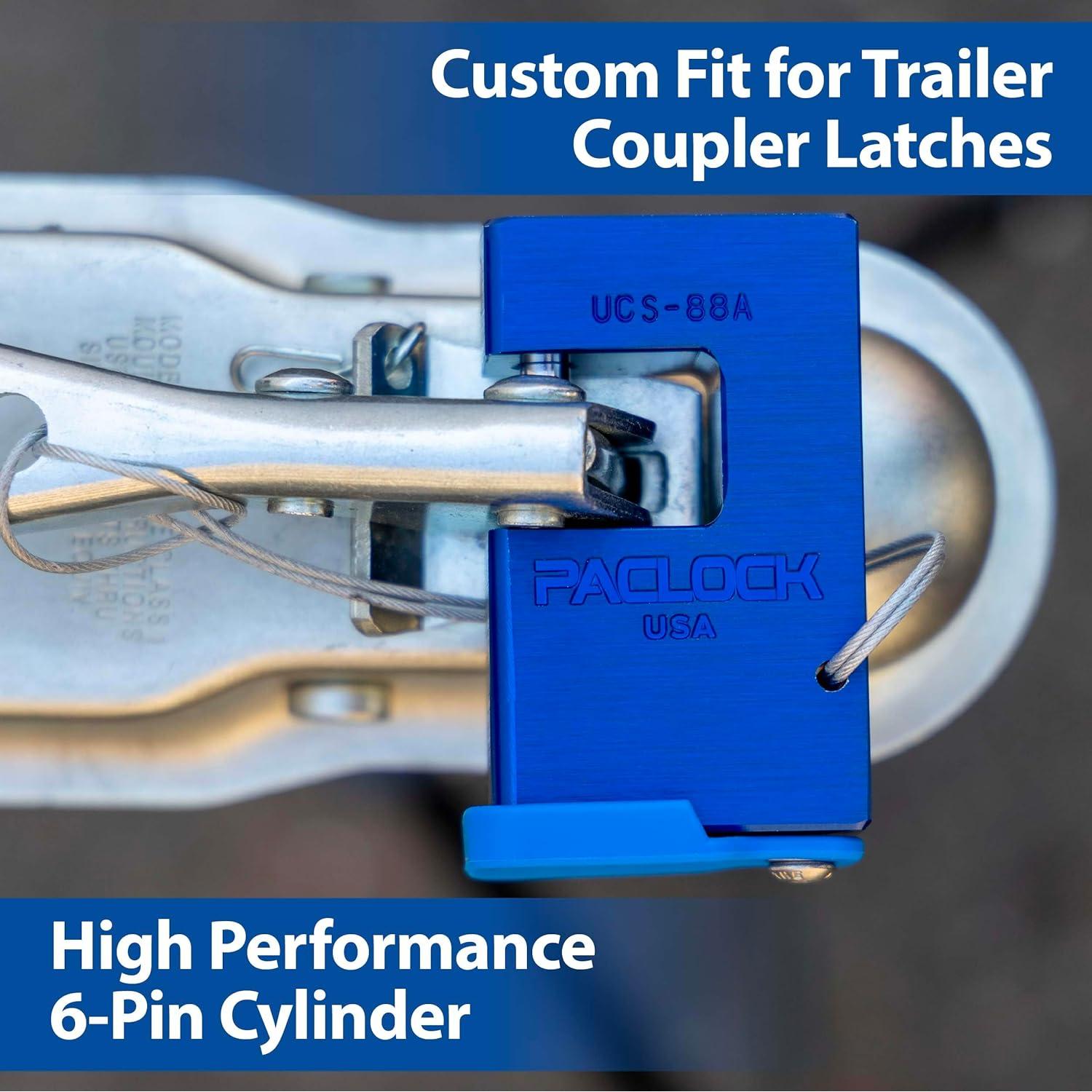 Cerradura de Acoplador de Remolque PACLOCK UCS-88A Negra