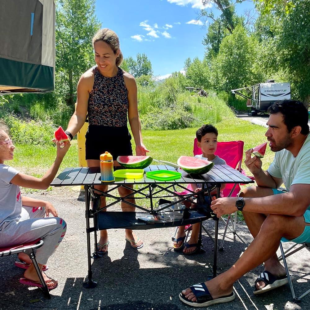 Mesa de Camping Plegable LET'S CAMP 119x56cm Aluminio Ajustable