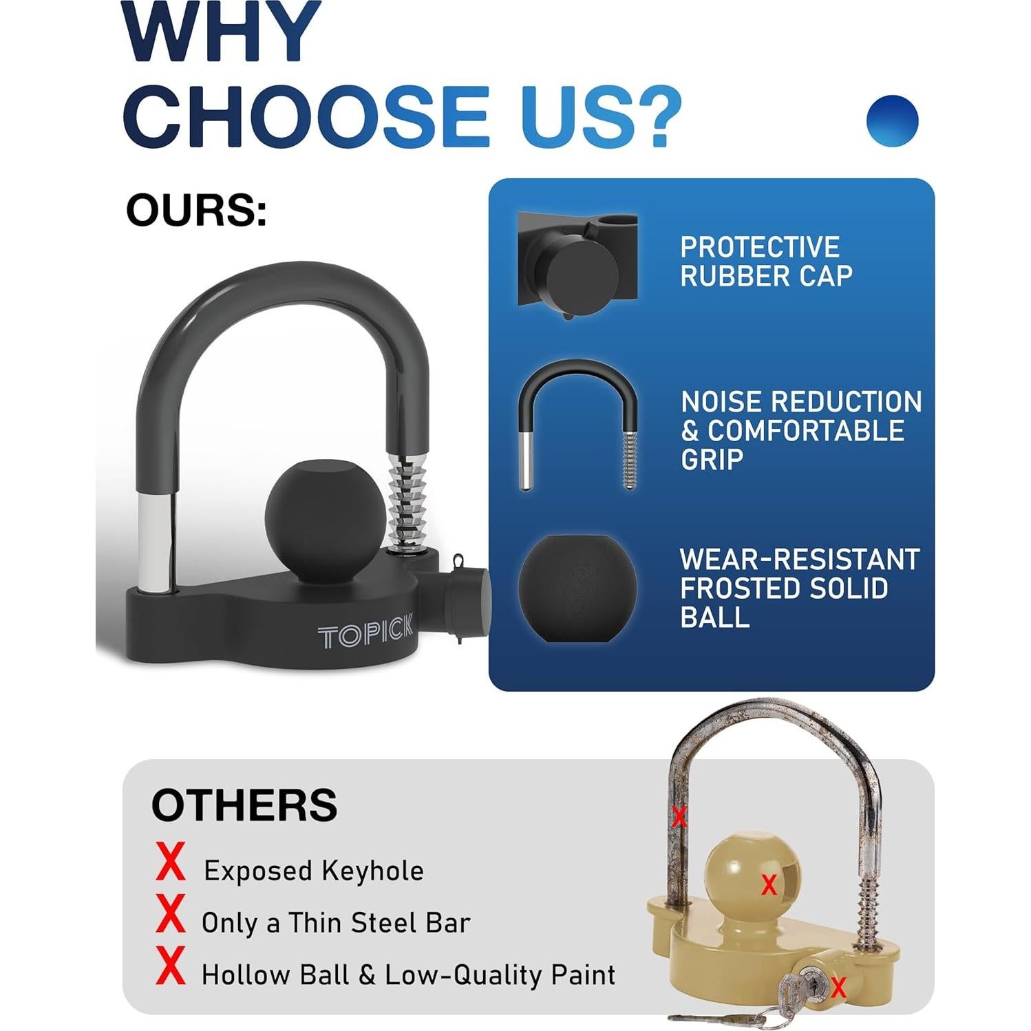 Juego de Cerraduras para Remolque TOPICK con Llave Igual