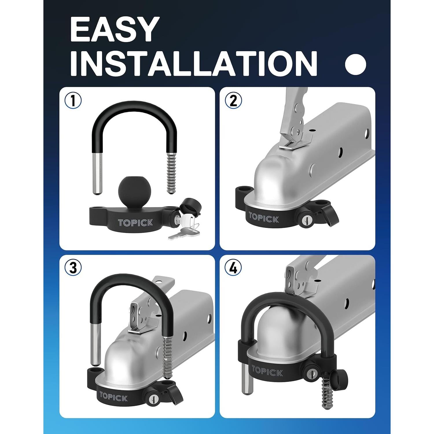 Juego de Cerraduras para Remolque TOPICK con Llave Igual
