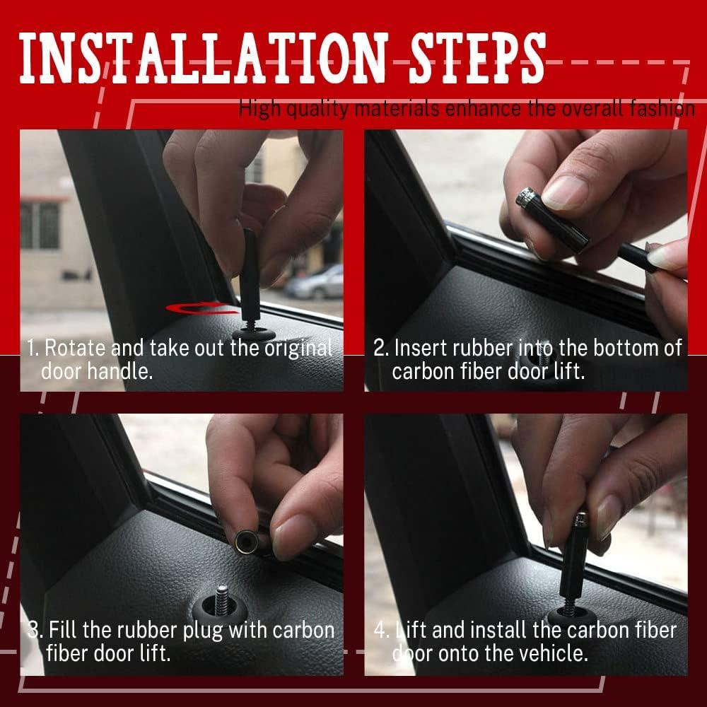 Juego de 4 Perillas de Cerradura de Puerta HAOBO Fibra de Carbono