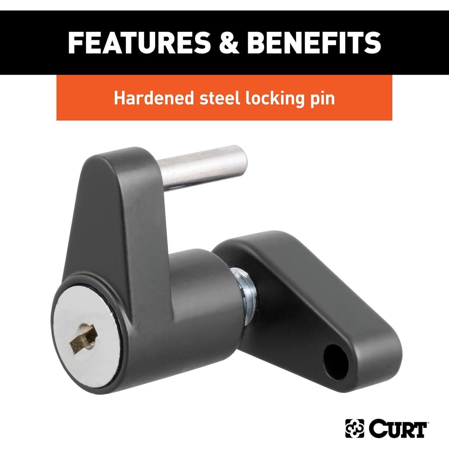 Cerradura de Acoplamiento CURT 23521 Negra 1/4" Pasador