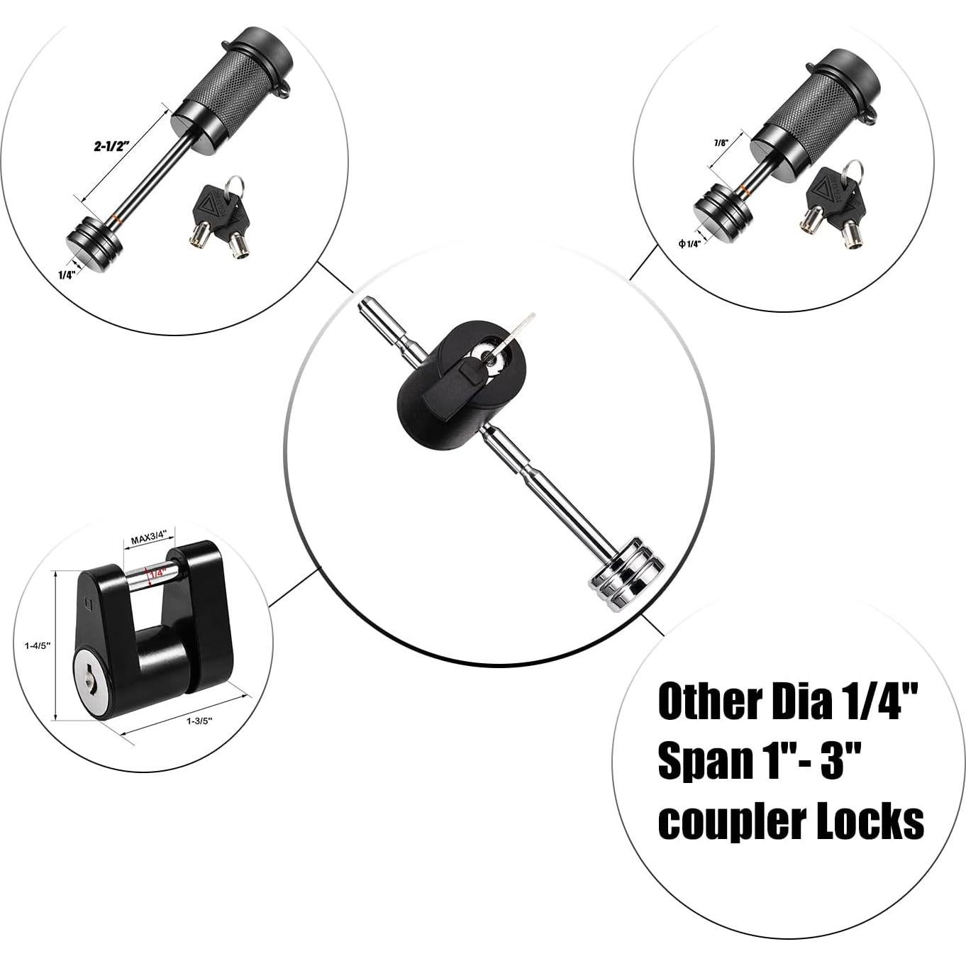 Cerradura de Acoplamiento Ajustable CZC AUTO 1/4" Diámetro