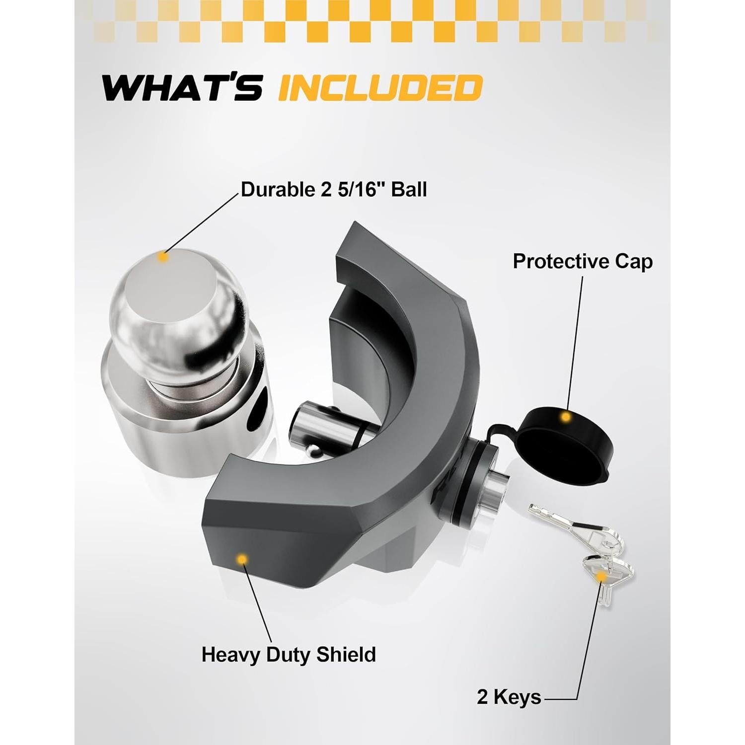 Cerradura de Remolque RETRUE 2 5/16" Alta Resistencia Gris