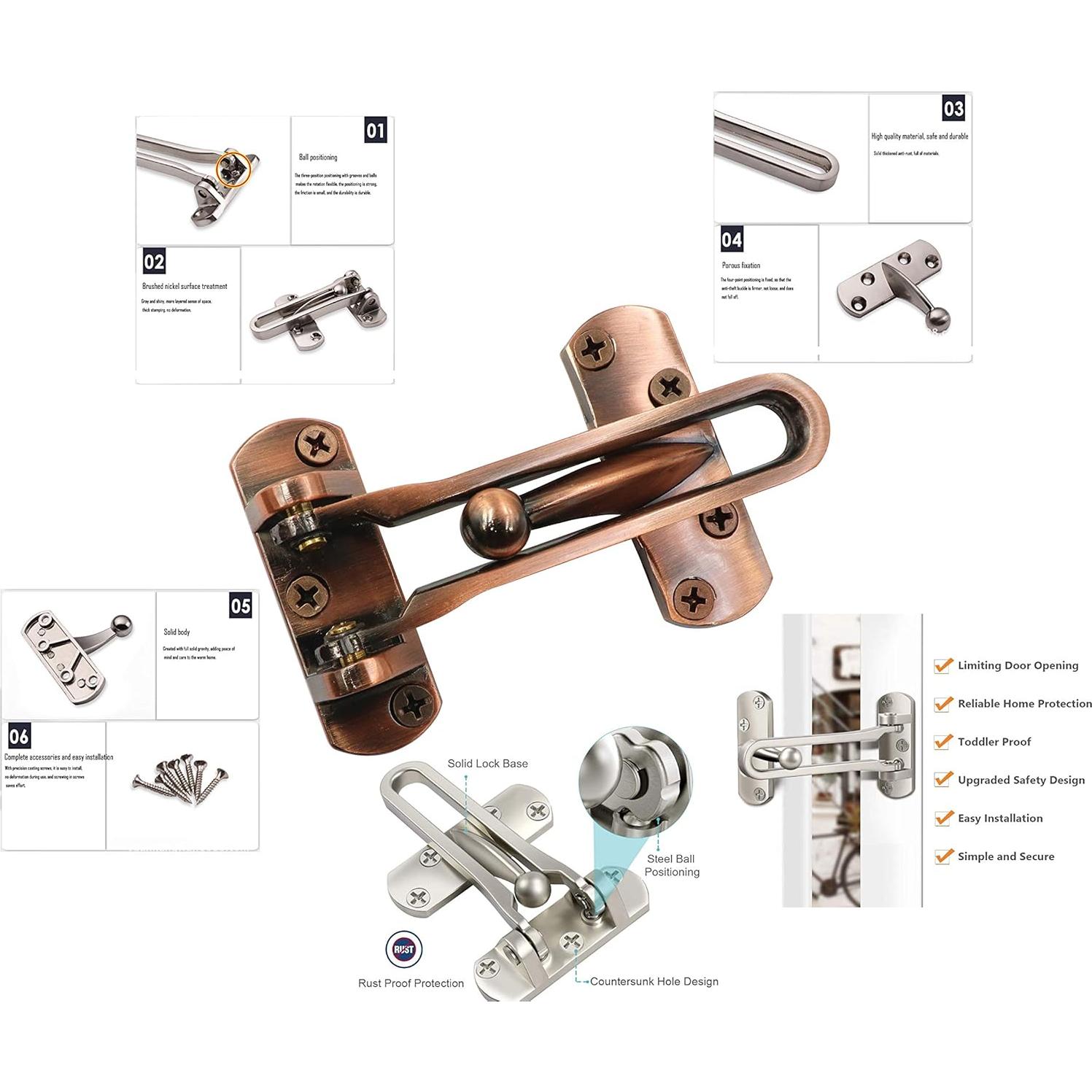 Cerradura de Puerta LBY 2-Pack Alta Resistencia Bronce Rojo