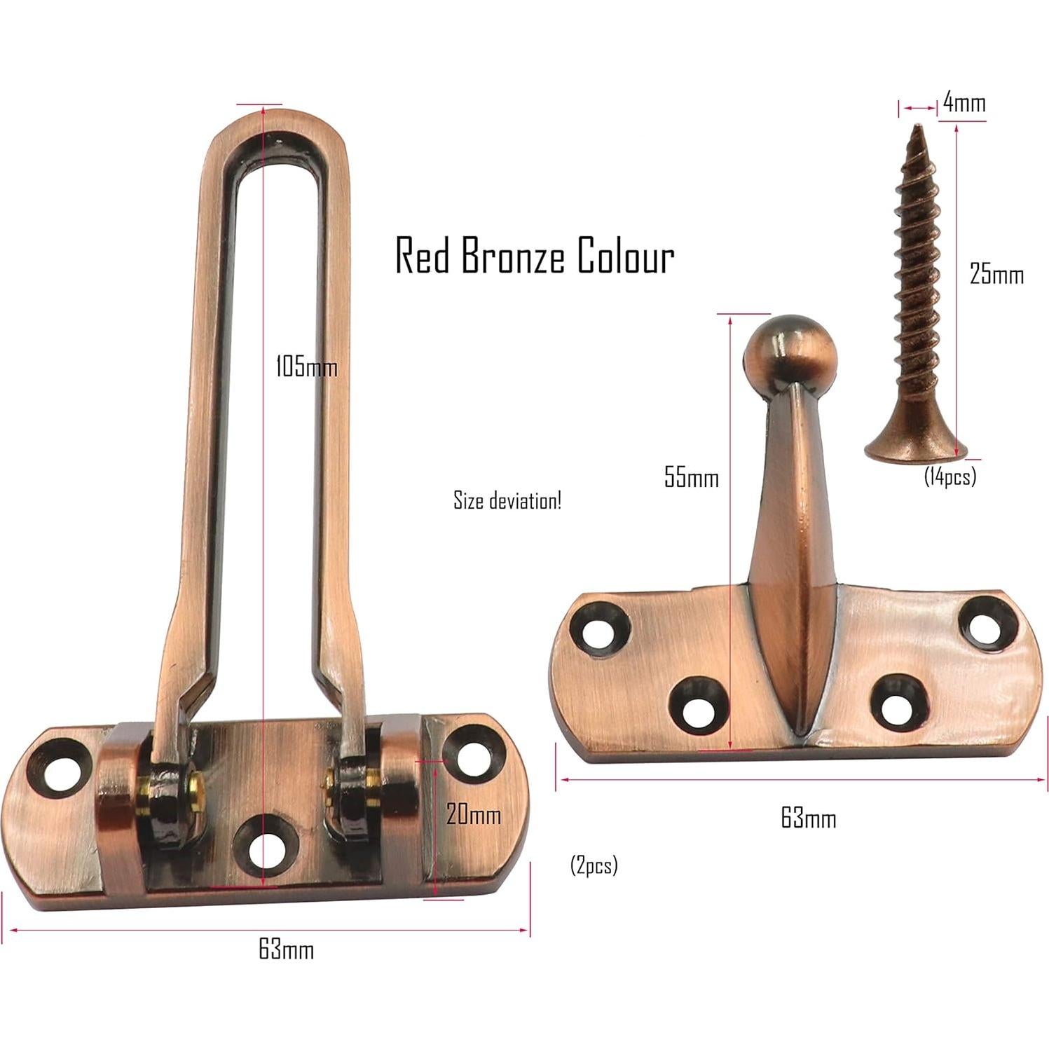 Cerradura de Puerta LBY 2-Pack Alta Resistencia Bronce Rojo