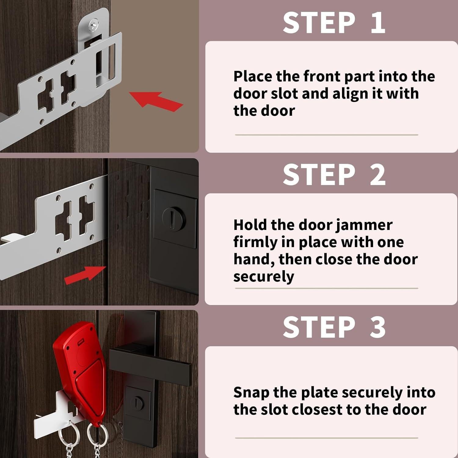 Cerradura de Puerta Portátil PKLIYH con Alarma 120dB - 2 Paquete