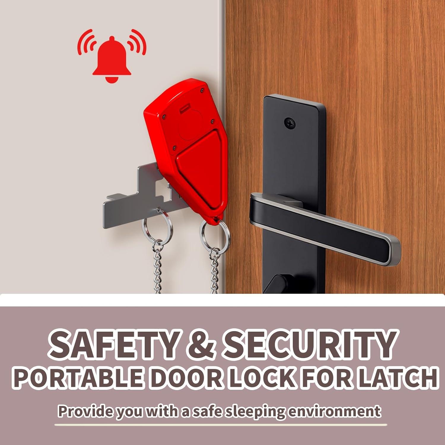 Cerradura de Puerta Portátil PKLIYH con Alarma 120dB - 2 Paquete