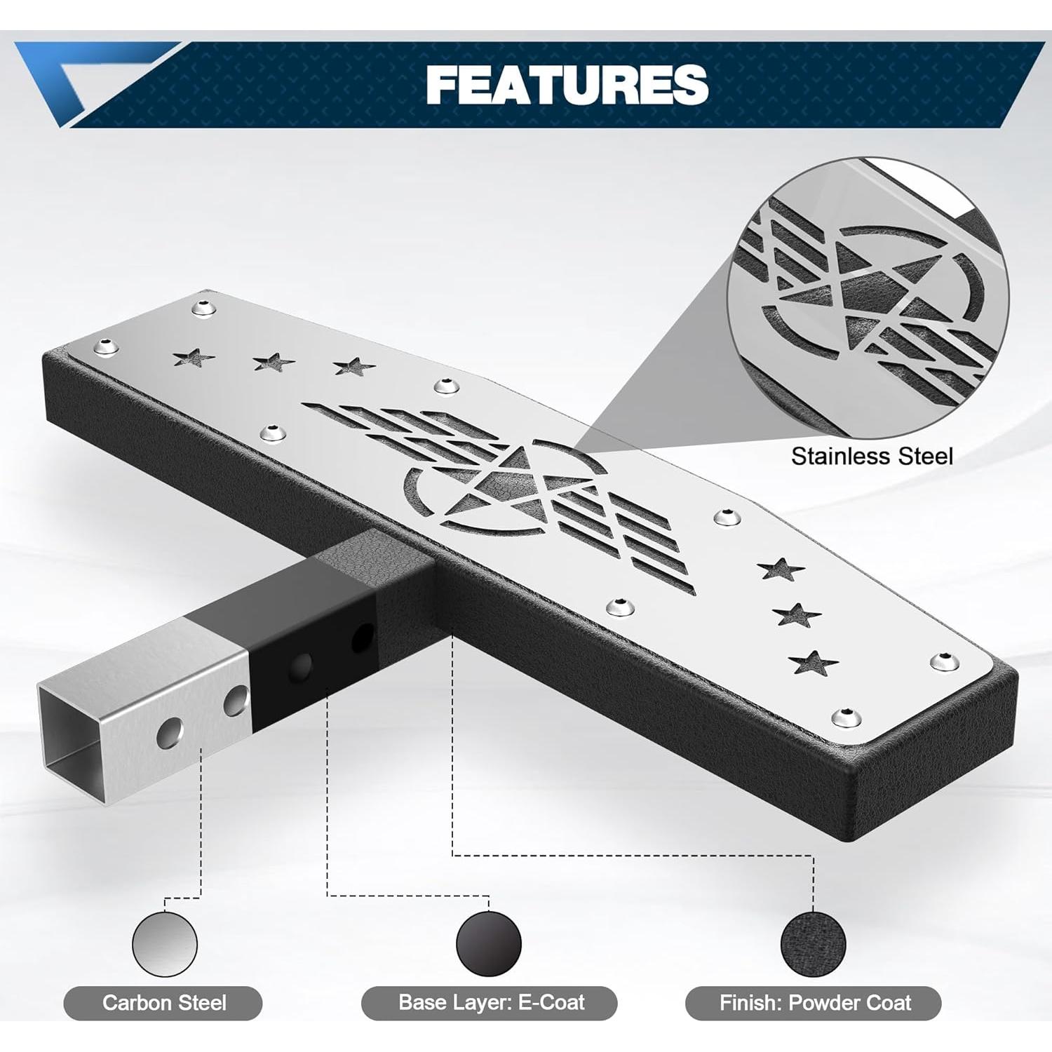 Escalón de Enganche POFENZE 2" Antirrobo Acero Inoxidable