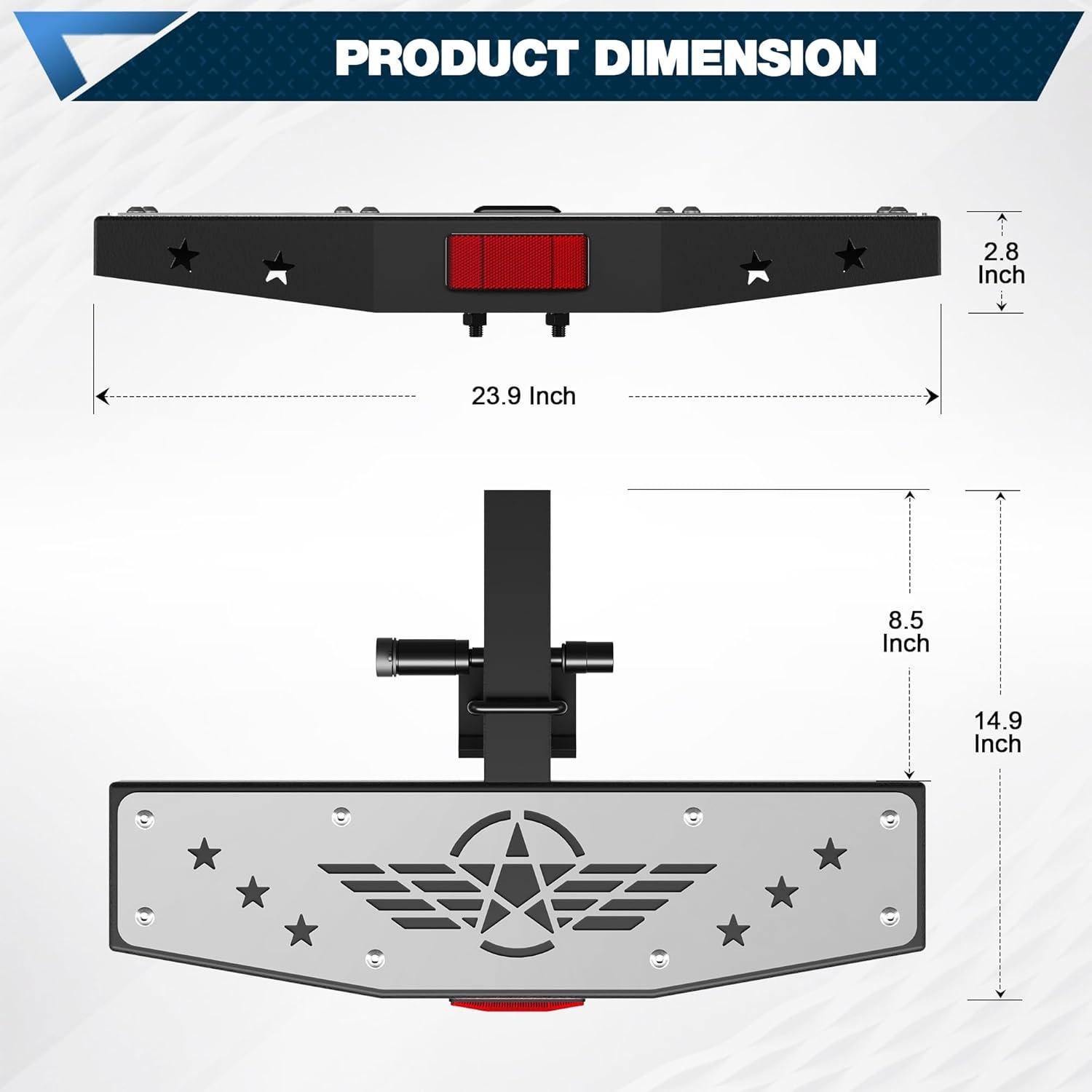 Escalón de Enganche POFENZE 2" Antirrobo Acero Inoxidable