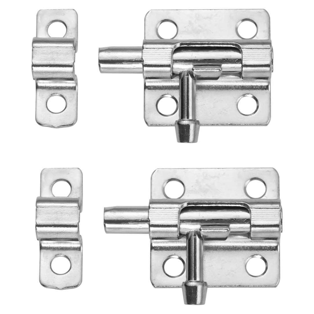 Cerradura Deslizante de Puerta Dophee, Metal Plateado, 2 Piezas