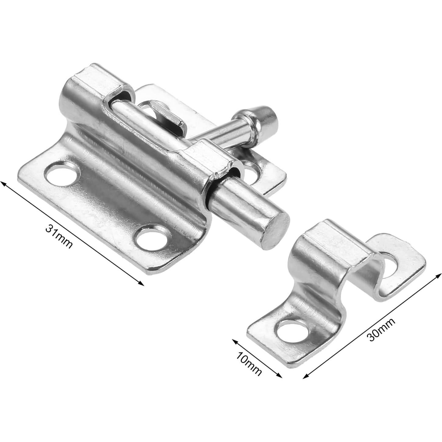 Cerradura Deslizante de Puerta Dophee, Metal Plateado, 2 Piezas