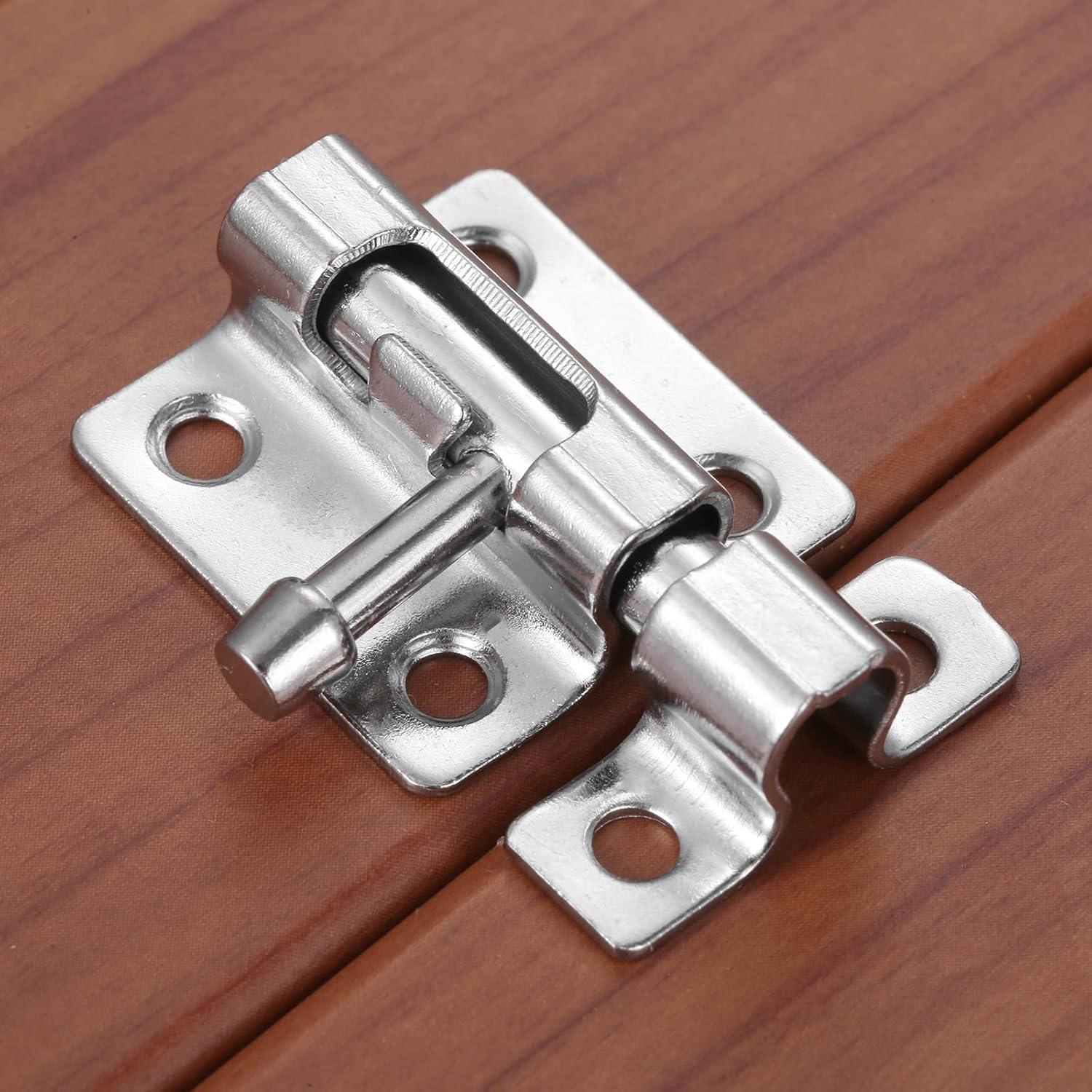 Cerradura Deslizante de Puerta Dophee, Metal Plateado, 2 Piezas