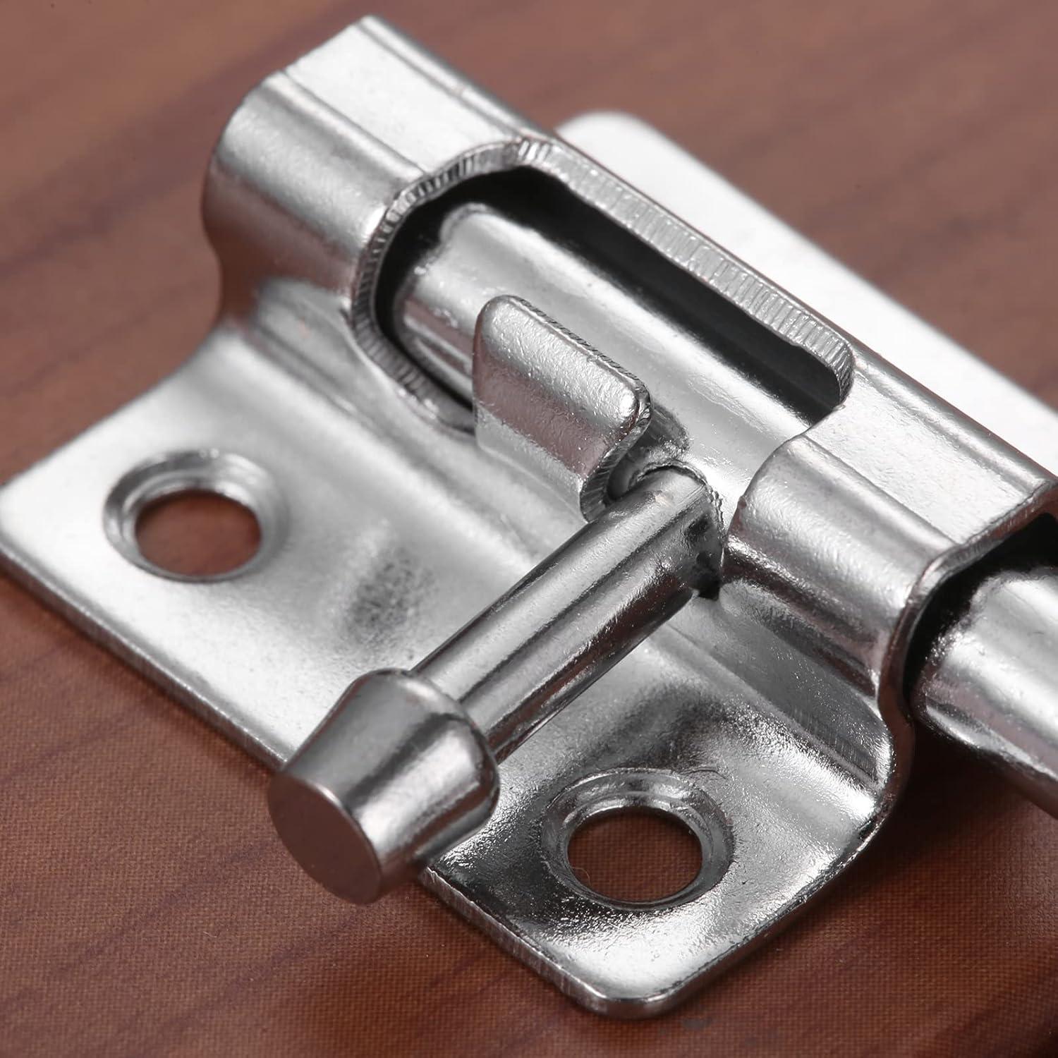 Cerradura Deslizante de Puerta Dophee, Metal Plateado, 2 Piezas