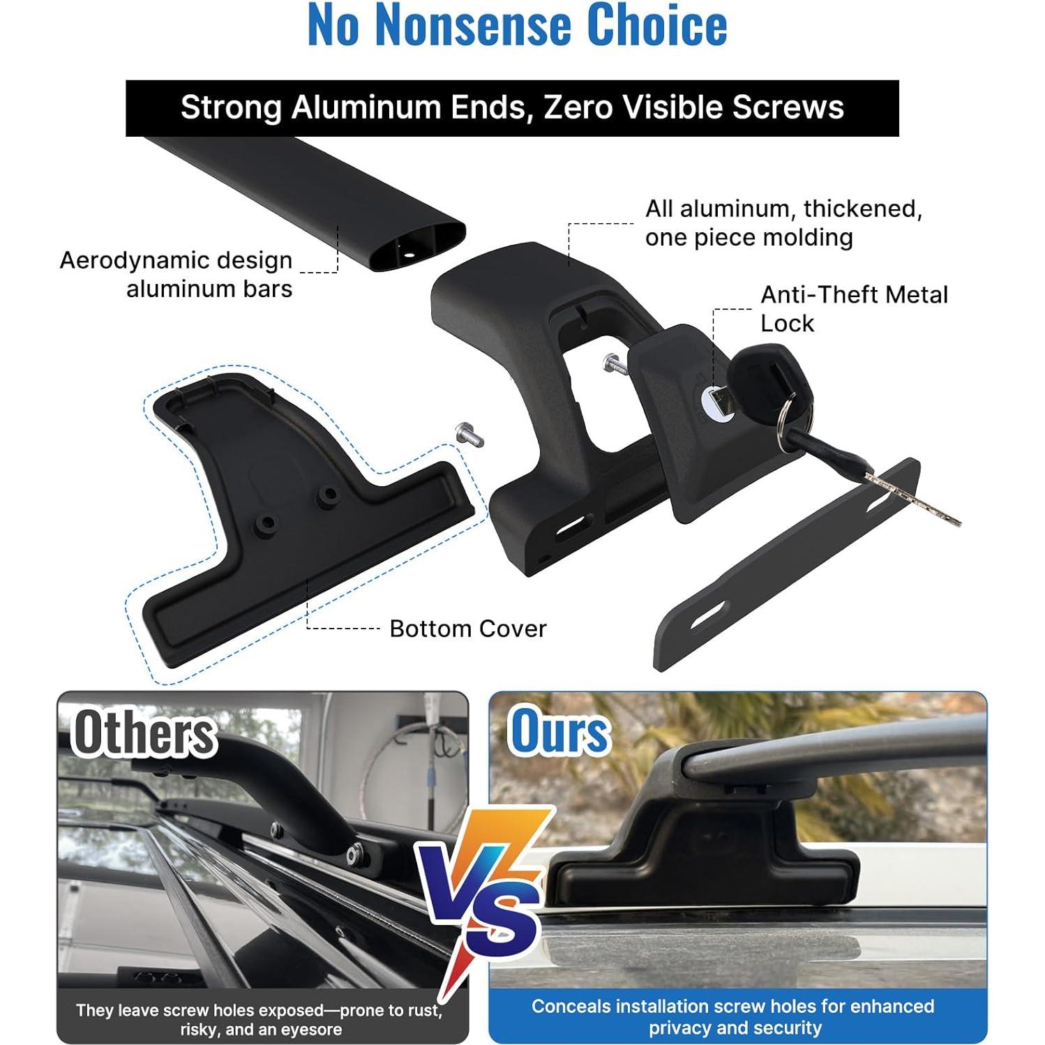 Barras de Techo SNIXWOO para Chevy Bolt EUV 2022-2024 120 kg