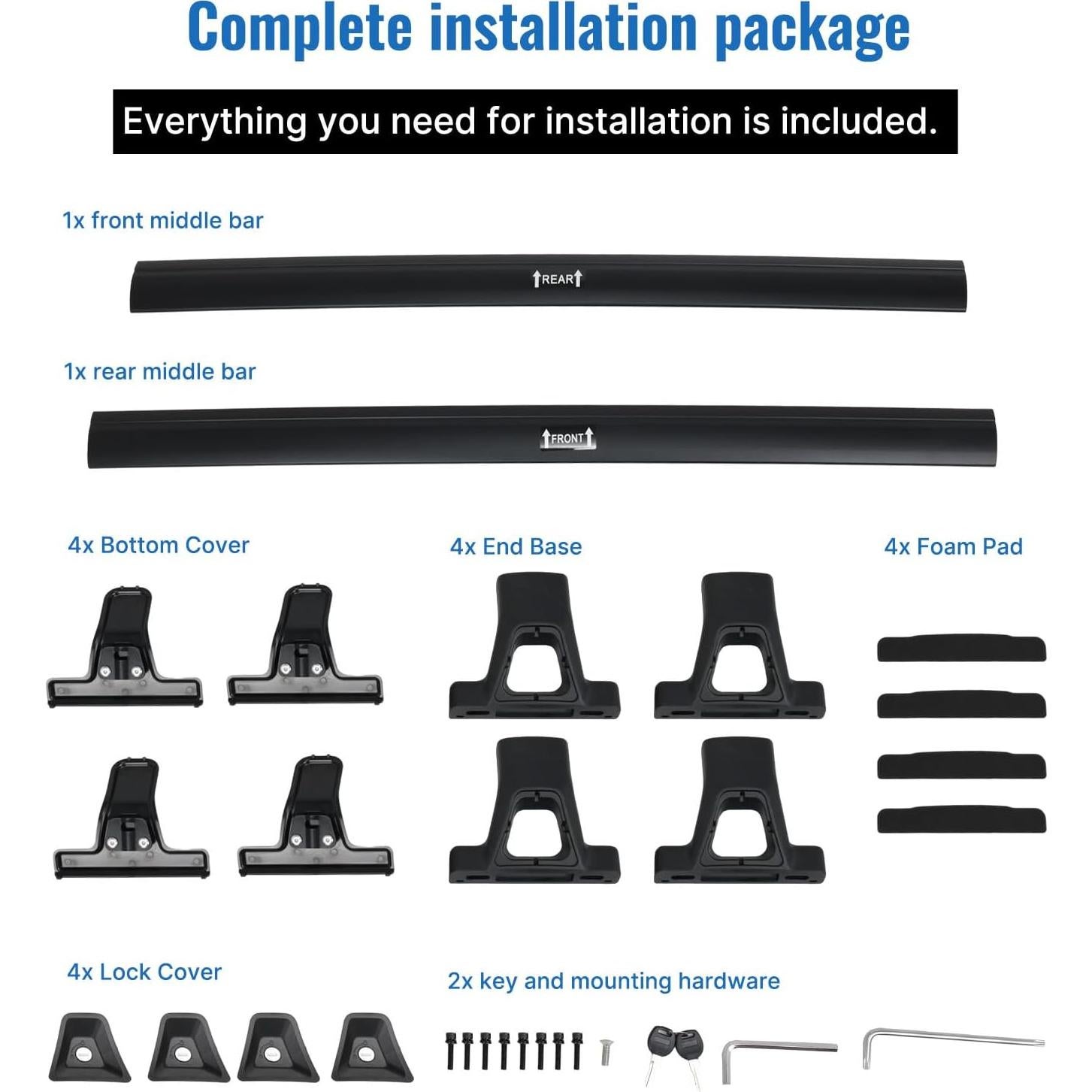 Barras de Techo SNIXWOO para Chevy Bolt EUV 2022-2024 120 kg