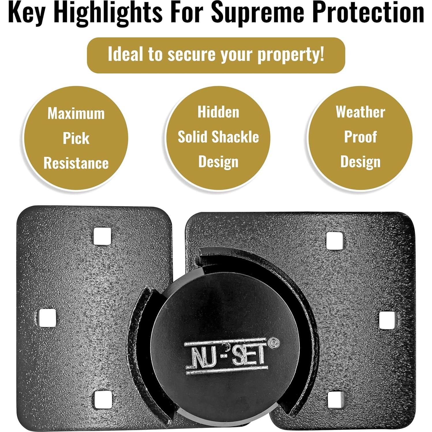 Candado Puck de Hockey NU-SET 5373-3 73mm Alta Seguridad