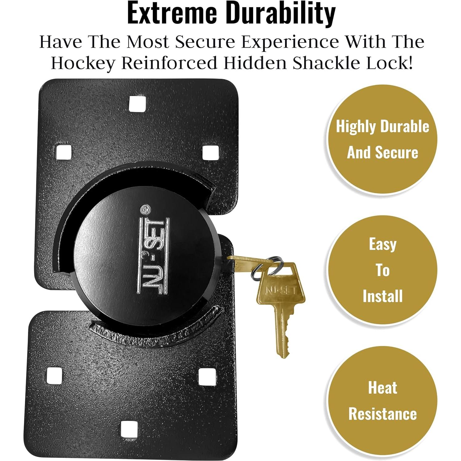 Candado Puck de Hockey NU-SET 5373-3 73mm Alta Seguridad