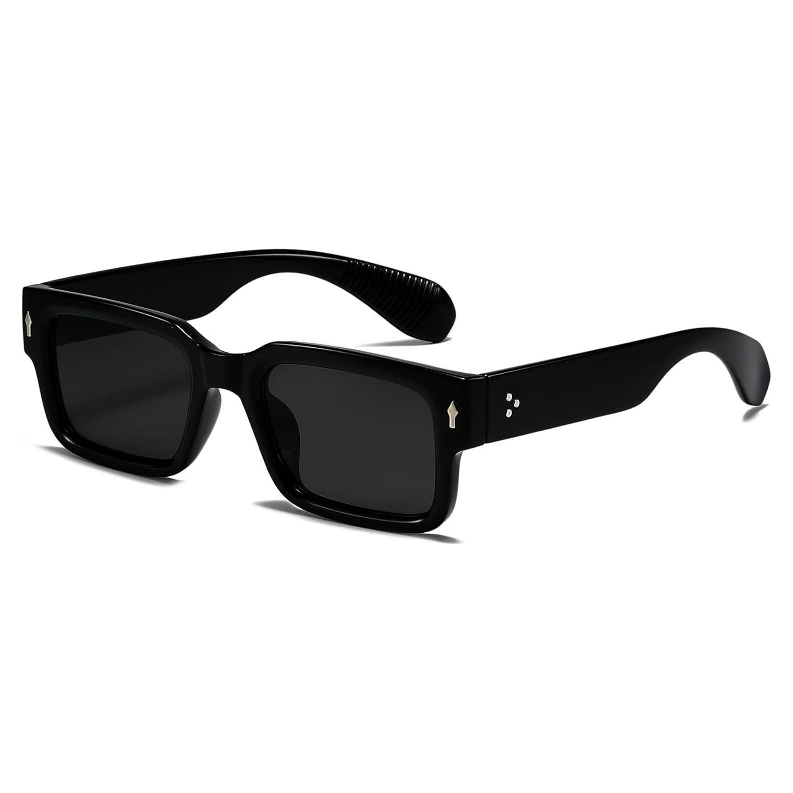 Gafas de sol cuadradas EYLRIM UV400 para unisex, negras