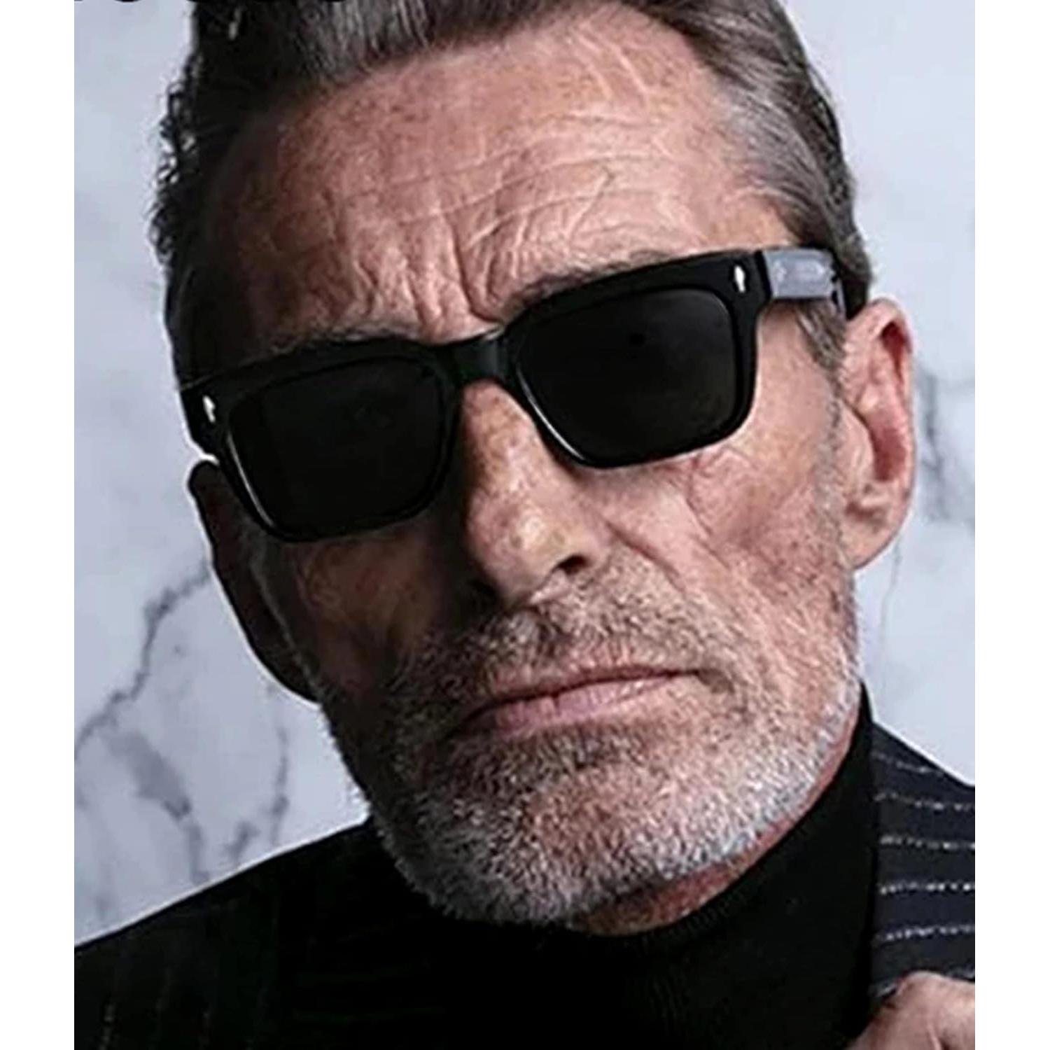 Gafas de sol cuadradas EYLRIM UV400 para unisex, negras