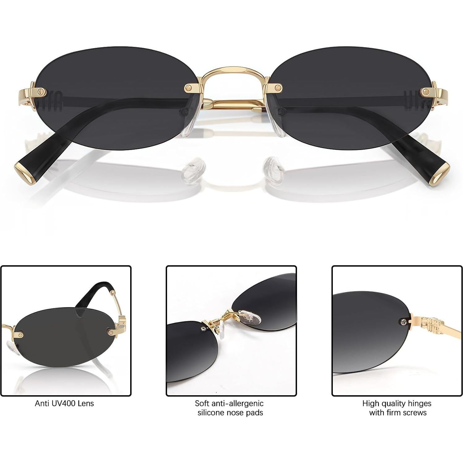 Gafas de sol ovaladas retro TYA con protección UV400