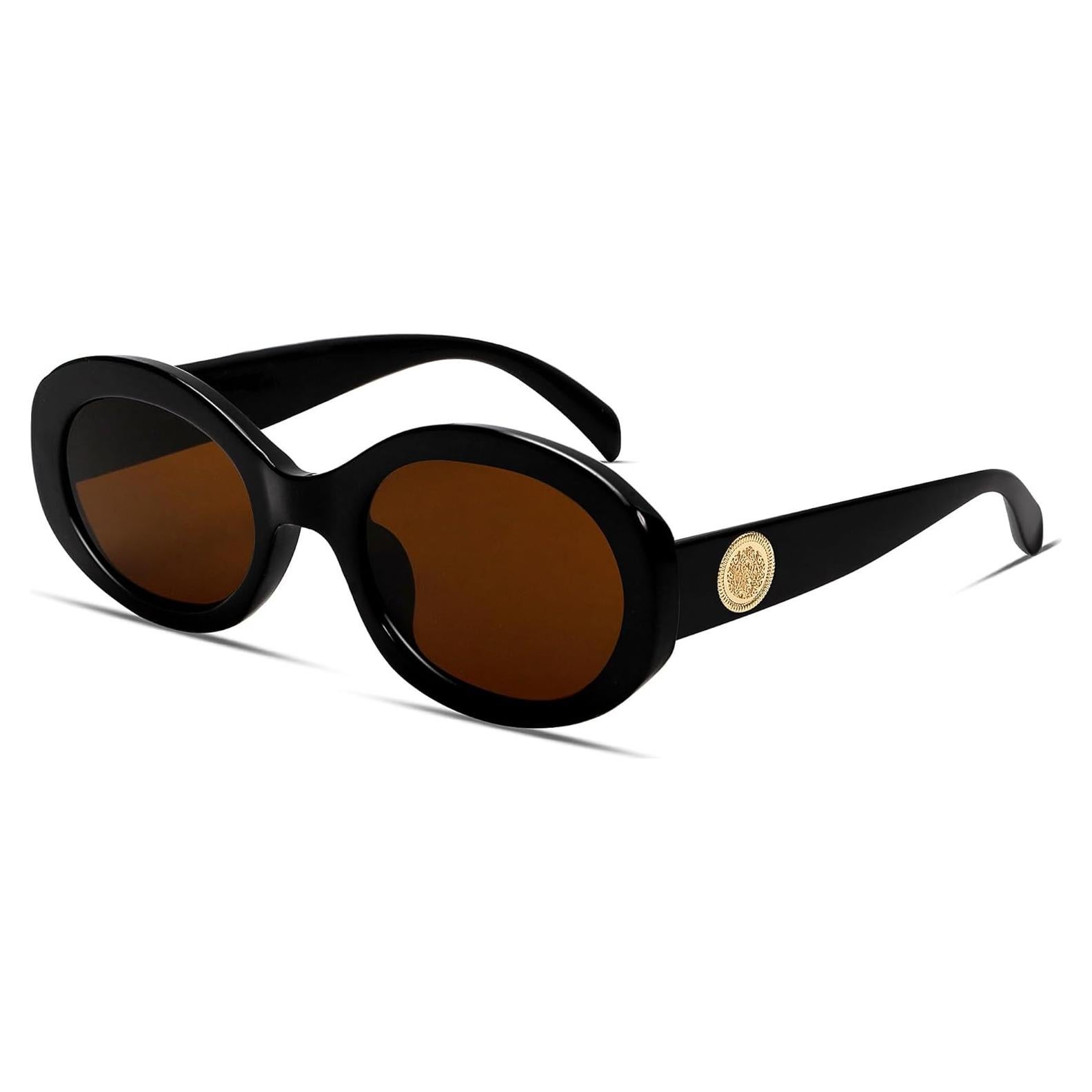 Gafas de sol ovaladas TYA para mujer UV400 marco grueso