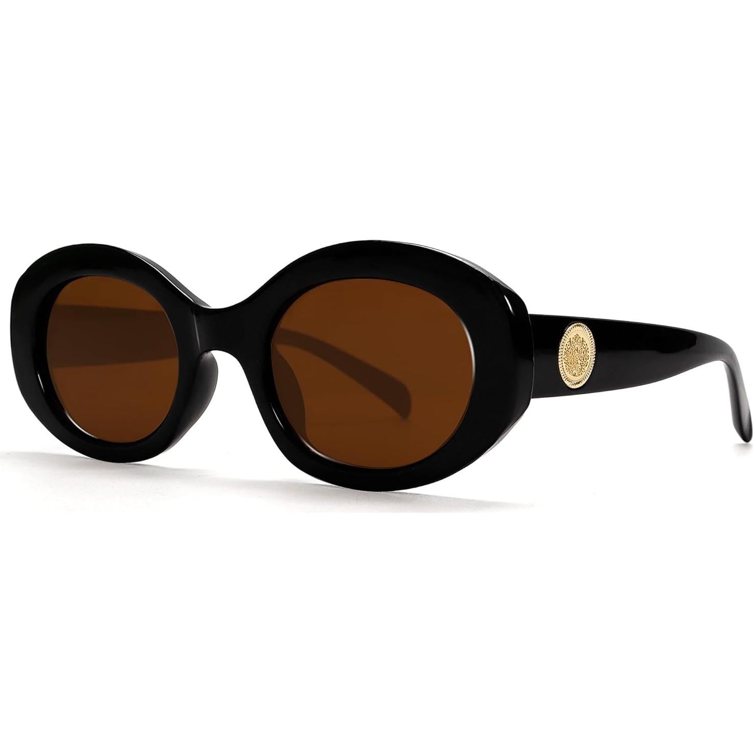 Gafas de sol ovaladas TYA para mujer UV400 marco grueso