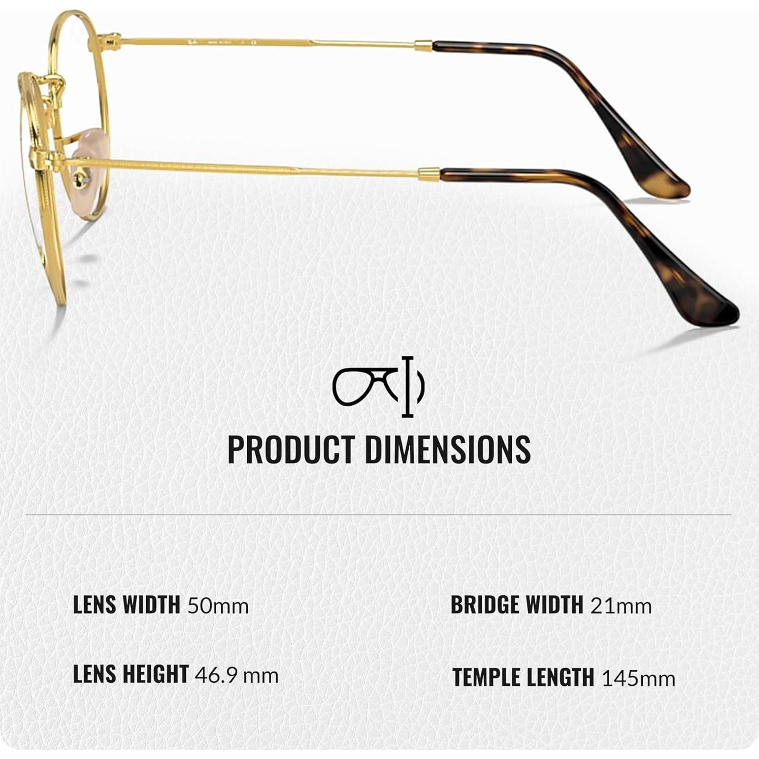 Gafas Ray-Ban RB3447V Redondas de Metal con Kit de Limpieza