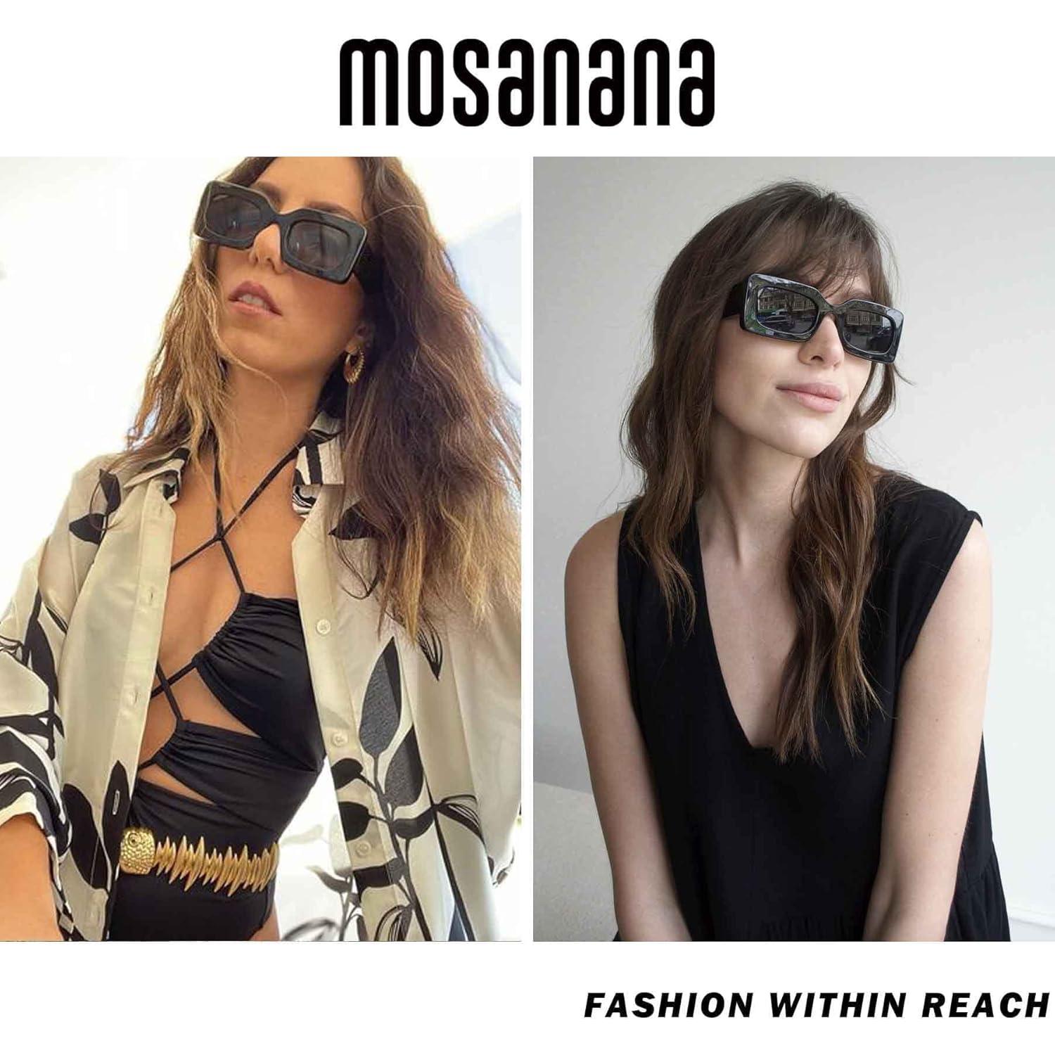 Gafas de sol rectangulares Mosanana UV400 para hombres y mujeres