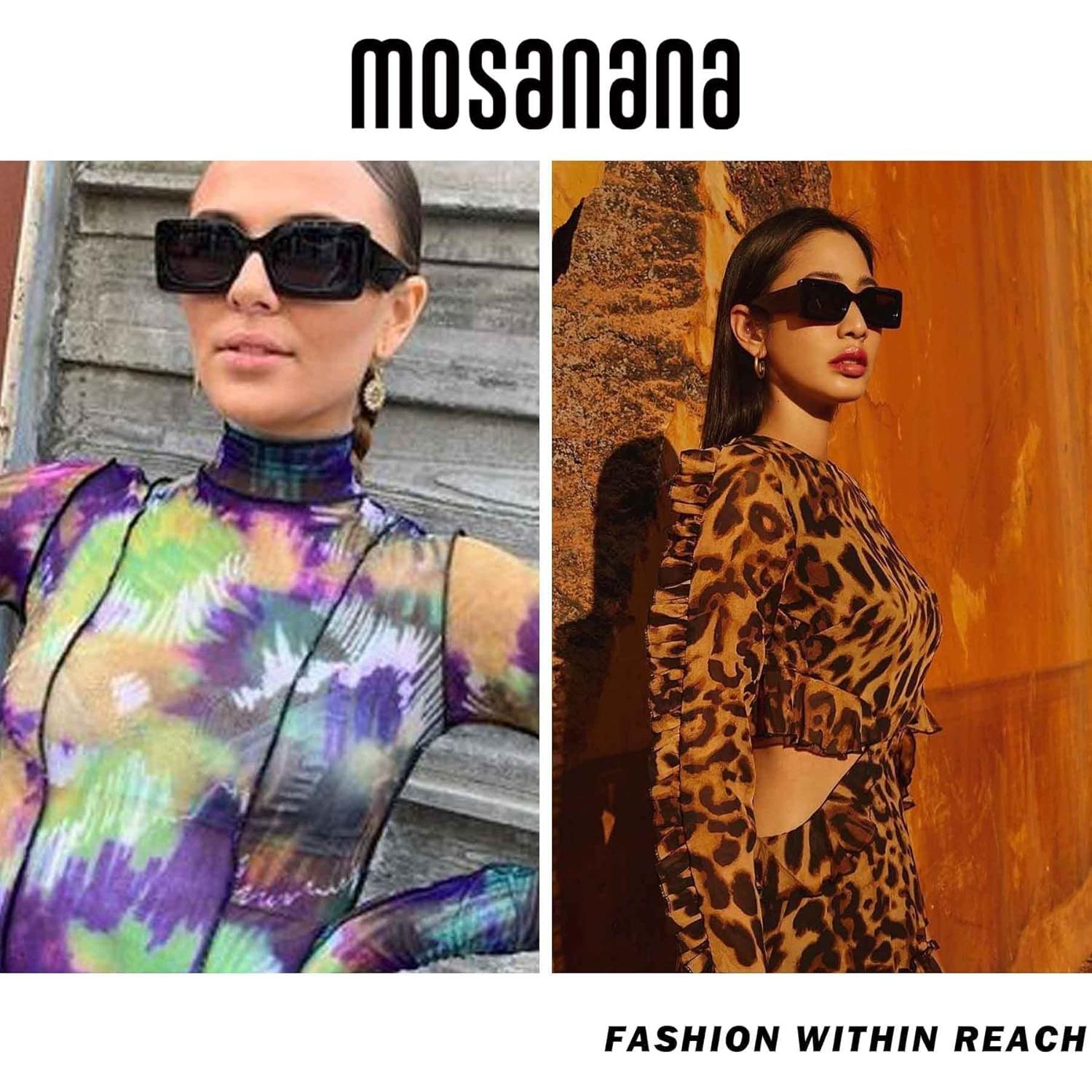 Gafas de sol rectangulares Mosanana UV400 para hombres y mujeres