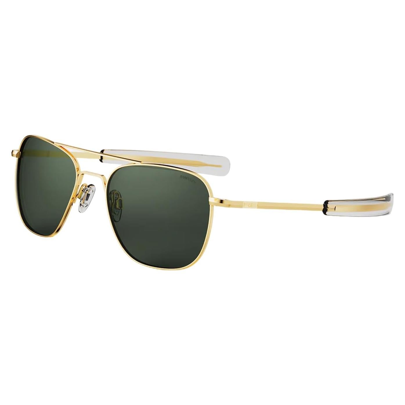 Gafas de sol aviador Randolph 55mm 23k oro polarizadas UV