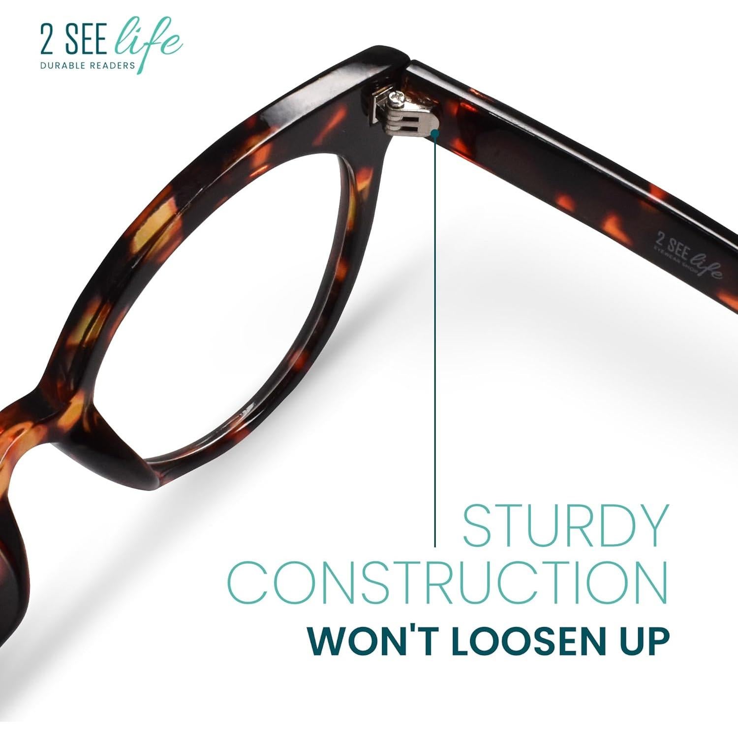 Gafas de Lectura Ojo de Gato 2SeeLife 2.0x Tortuga Mujeres