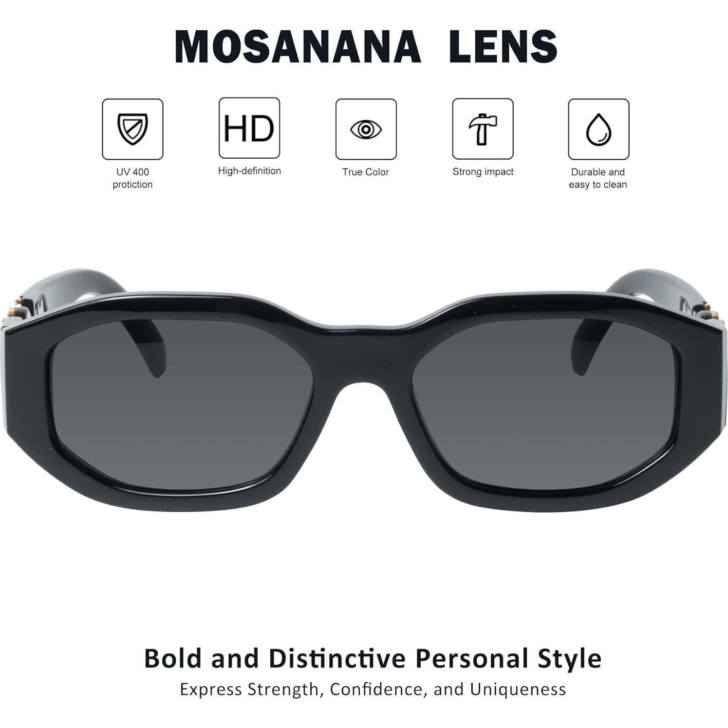 Gafas de sol rectangulares Mosanana UV400 para hombres y mujeres