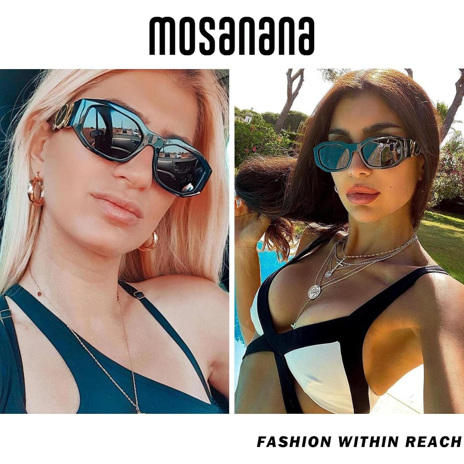 Gafas de sol rectangulares Mosanana UV400 para hombres y mujeres