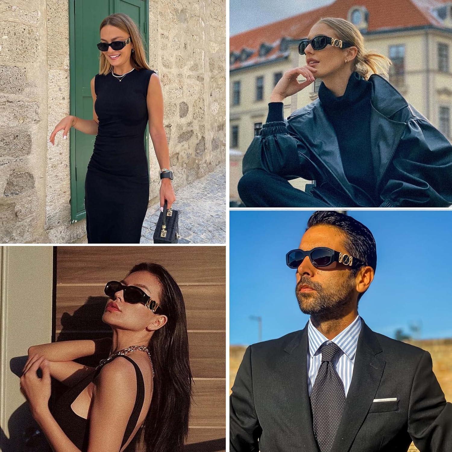 Gafas de sol rectangulares Mosanana UV400 para hombres y mujeres