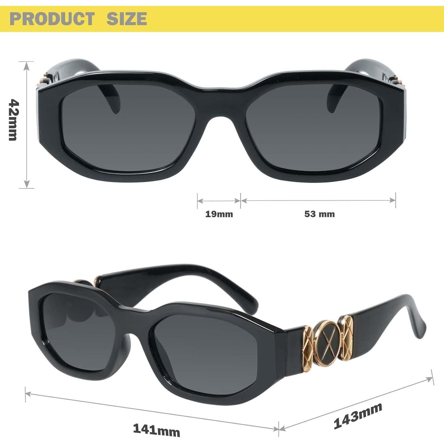 Gafas de sol rectangulares Mosanana UV400 para hombres y mujeres