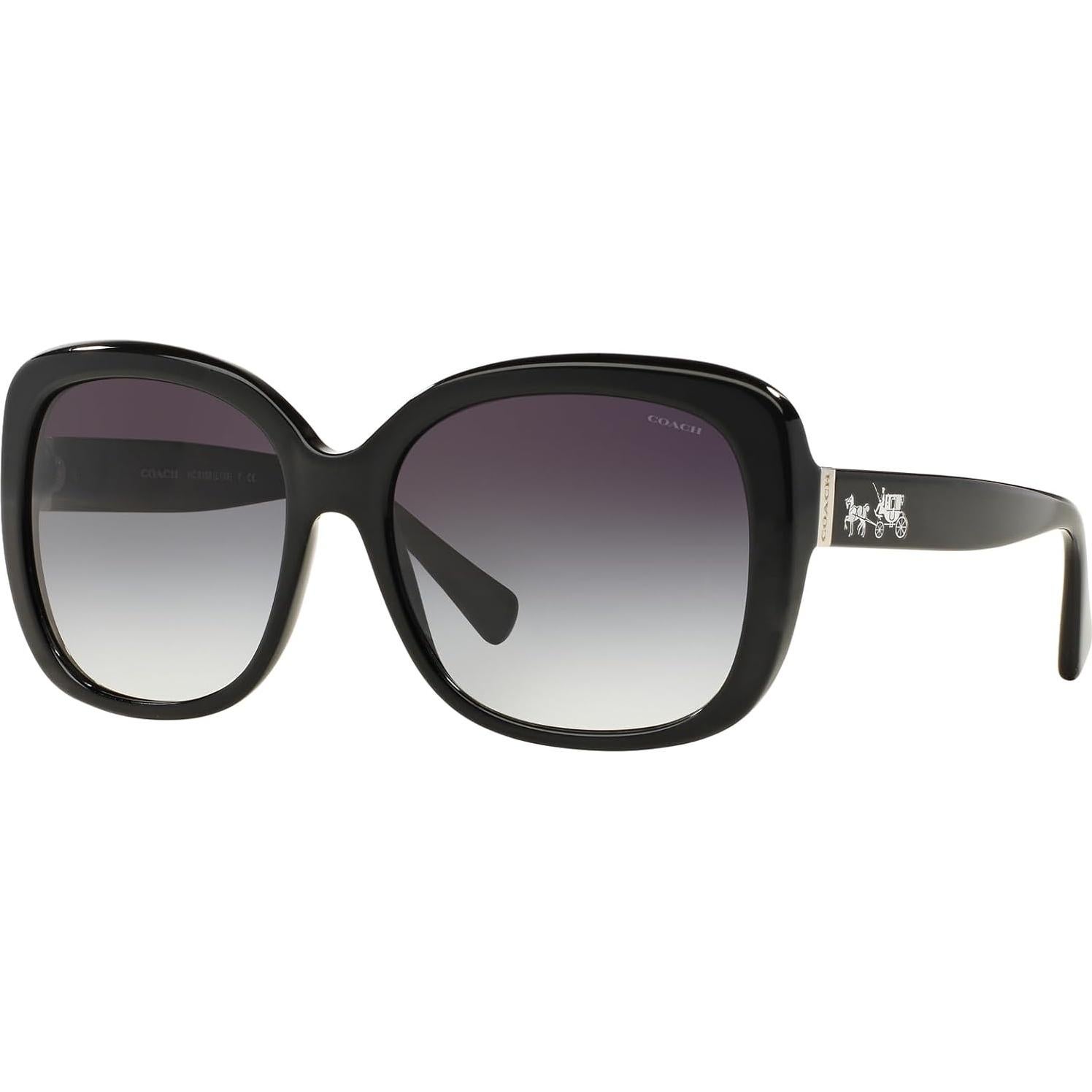 Gafas de sol Coach HC8158, Cuadradas, Negro/Gris Degradado, 58 mm