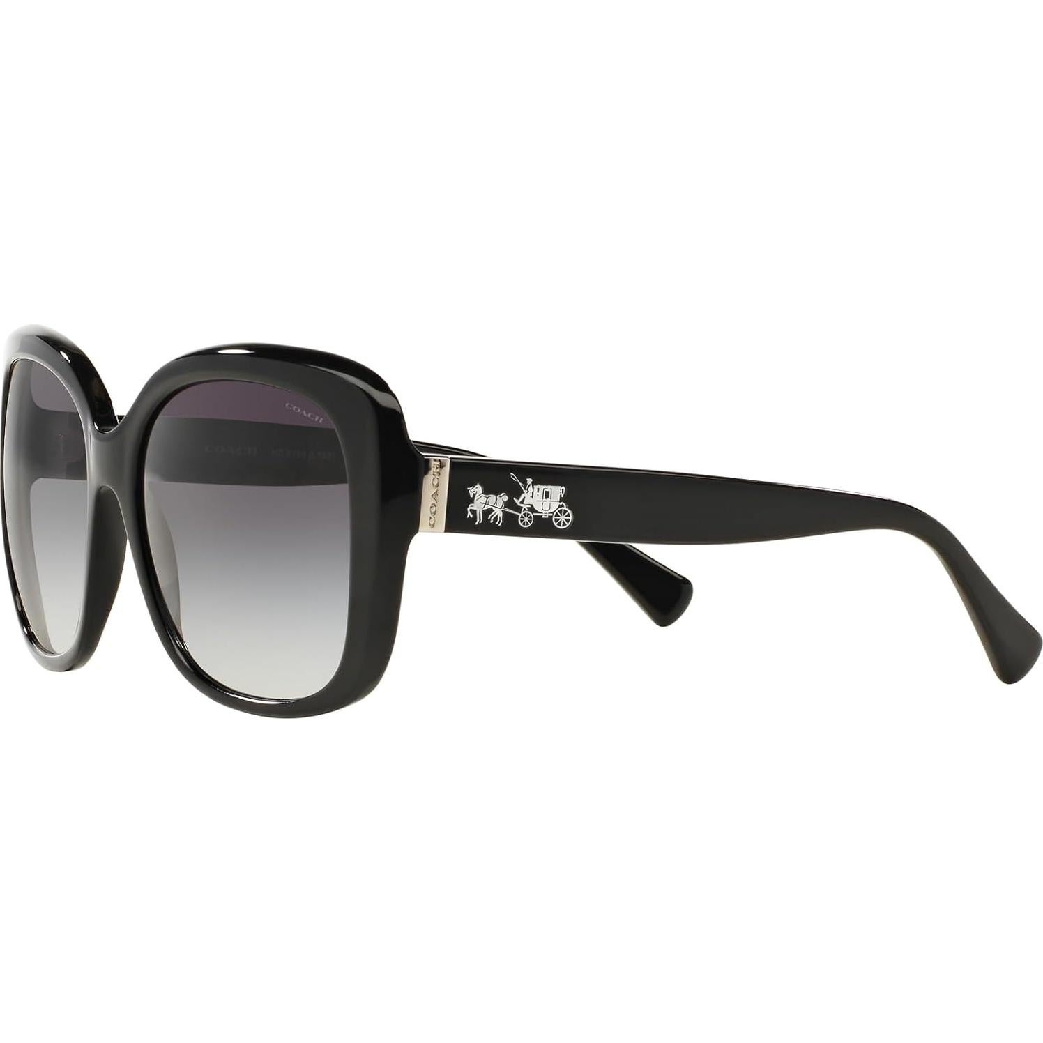 Gafas de sol Coach HC8158, Cuadradas, Negro/Gris Degradado, 58 mm