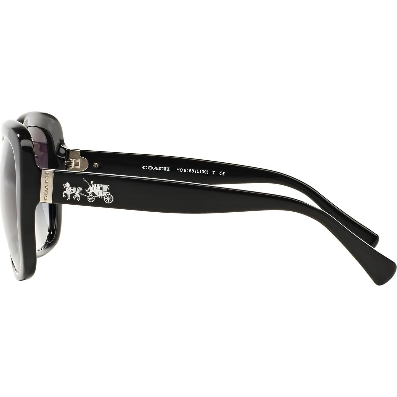 Gafas de sol Coach HC8158, Cuadradas, Negro/Gris Degradado, 58 mm